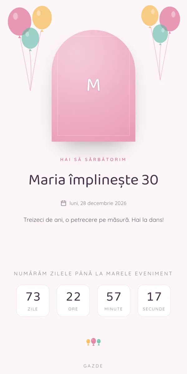 Modelul de invitație Bonbon pe telefon