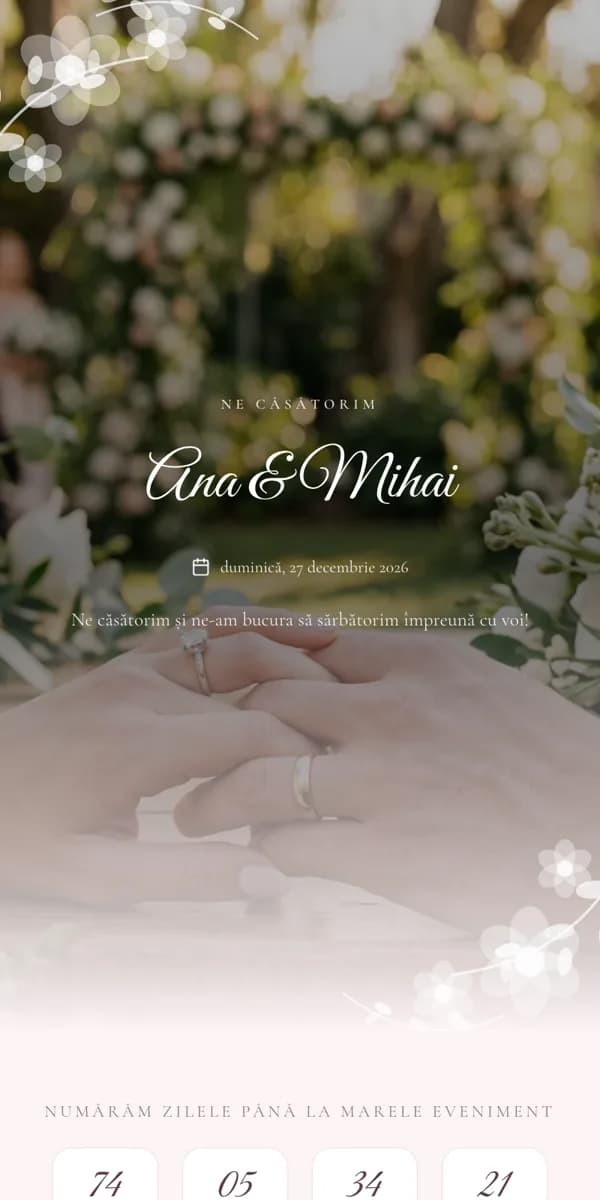 Modelul de invitație Rosalie pe telefon