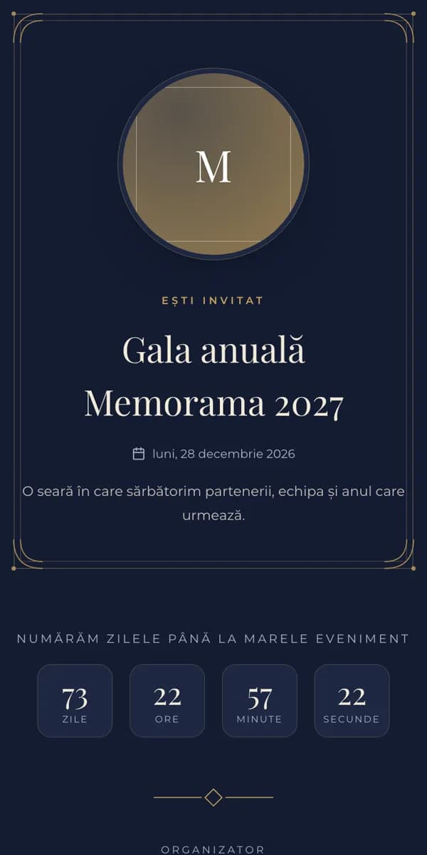 Modelul de invitație Regal pe telefon